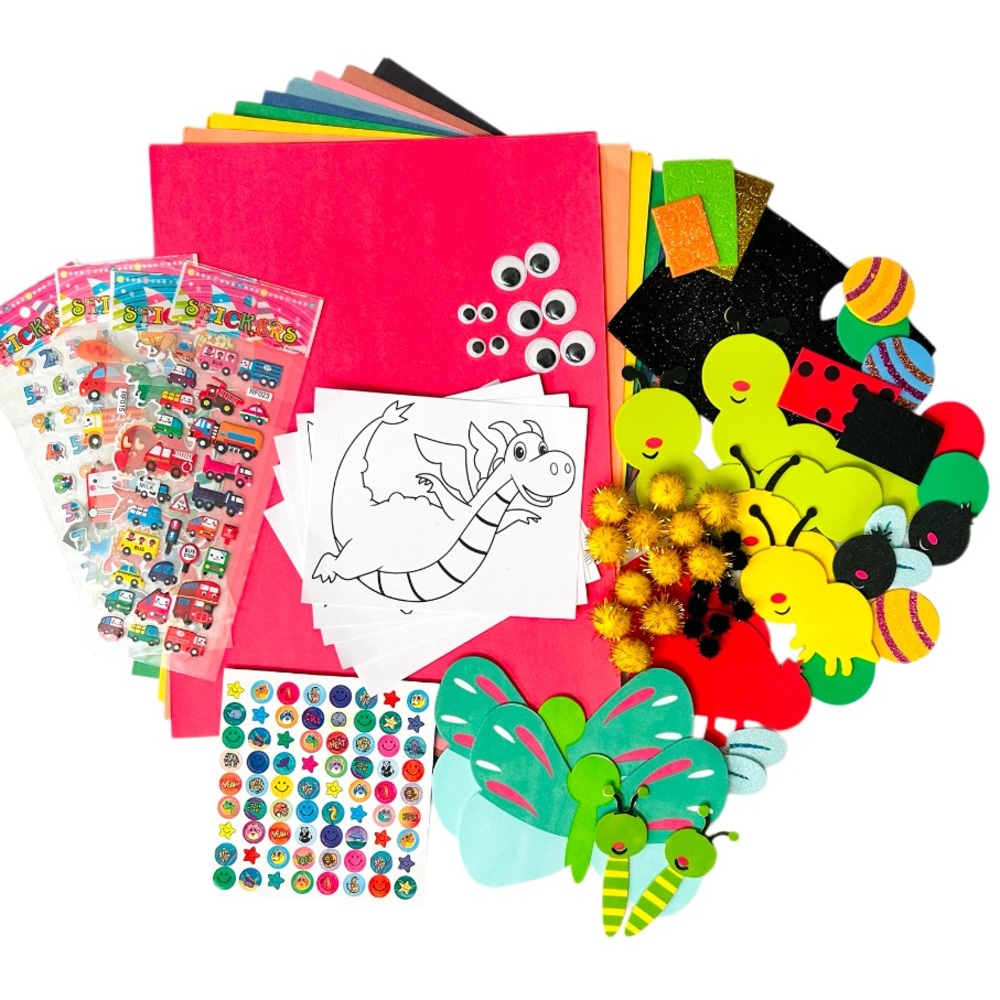 ✅ 5 for $25 - Art & Craft Supplies: Paper, Drawing, Stickers, Bug Craft, Ages 3+